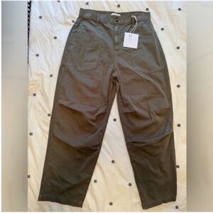 NWT Pistola Women’s High Rise Wide Leg Military Green Cargo Pants size 26
